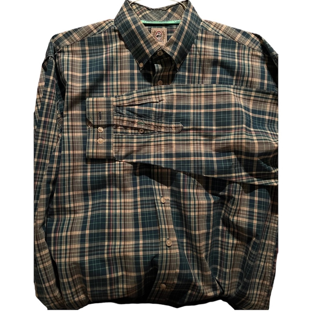 Men’s Cinch Long Sleeve Button Up Down Collared Shirt Large - Picture 5 of 8